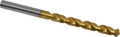 OSG - 8.001mm 120° Vanadium High Speed Steel Jobber Drill - TiN Finish, Right Hand Cut, Spiral Flute, Straight Shank, 119mm OAL, Standard Point - Eagle Tool & Supply