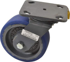 Hamilton - 6" Diam x 2" Wide x 7-1/2" OAH Top Plate Mount Swivel Caster - Polyurethane, 960 Lb Capacity, Precision Sealed Bearing, 4 x 5" Plate - Eagle Tool & Supply