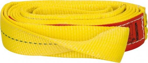 Lift-All - 10' Long x 2" Wide, 3,200 Lb Vertical Capacity, 1 Ply, Polyester Web Sling - 2,500 Lb Choker Capacity, Yellow - Eagle Tool & Supply