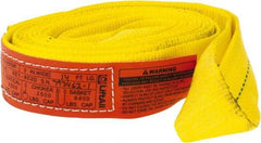 Lift-All - 14' Long x 2" Wide, 3,200 Lb Vertical Capacity, 1 Ply, Polyester Web Sling - 2,500 Lb Choker Capacity, Yellow - Eagle Tool & Supply