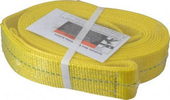 Lift-All - 20' Long x 2" Wide, 3,200 Lb Vertical Capacity, 1 Ply, Polyester Web Sling - 2,500 Lb Choker Capacity, Yellow - Eagle Tool & Supply