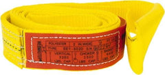Lift-All - 8' Long x 2" Wide, 3,200 Lb Vertical Capacity, 1 Ply, Polyester Web Sling - 2,500 Lb Choker Capacity, Yellow - Eagle Tool & Supply