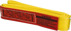 Lift-All - 4' Long x 2" Wide, 3,200 Lb Vertical Capacity, 1 Ply, Polyester Web Sling - 2,500 Lb Choker Capacity, Yellow - Eagle Tool & Supply
