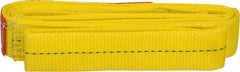 Lift-All - 8' Long x 2" Wide, 3,200 Lb Vertical Capacity, 1 Ply, Polyester Web Sling - 2,500 Lb Choker Capacity, Yellow - Eagle Tool & Supply