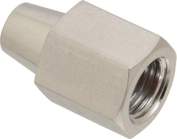 Made in USA - 1/4" Grade 316L Stainless Steel Pipe Fitting - FNPTF x Butt Weld End Connections - Eagle Tool & Supply