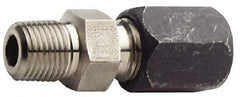 Made in USA - 5/8" OD, Grade 316Stainless Steel Male Connector - 15/16" Hex, Comp x MPT Ends - Eagle Tool & Supply
