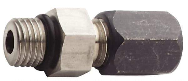 Made in USA - 5/8" OD, Grade 316Stainless Steel Male Connector - 1" Hex, Comp x Straight Thread O-Ring Ends - Eagle Tool & Supply