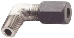 Made in USA - 1/2" OD, Grade 316Stainless Steel Male Elbow - -75 to 750°F, 3/4" Hex, Comp x MPT Ends - Eagle Tool & Supply