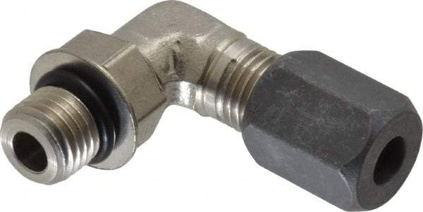 Made in USA - 1/4" OD, Grade 316Stainless Steel Male Elbow - -75 to 750°F, 7/16" Hex, - Eagle Tool & Supply