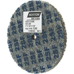 Norton - 3" Diam, 1/4" Face Width, 1/4" Center Hole, Fine Grade, Silicon Carbide Deburring Wheel - Unitized, Density 2 Grade - Eagle Tool & Supply