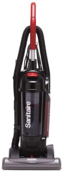 Sanitaire - Single Motor Bagless Heavy-Duty Upright Vacuum Cleaner - 15" Cleaning Width, 10" Amps, Comfort Hand Grip, Black - Eagle Tool & Supply