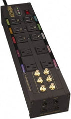 Tripp-Lite - 10 Outlets, 120 VAC15 Amps, 10' Cord, Power Outlet Strip - Floor, Keyhole Mount, 5-15 NEMA Configuration, 3-1/2" Strip - Eagle Tool & Supply