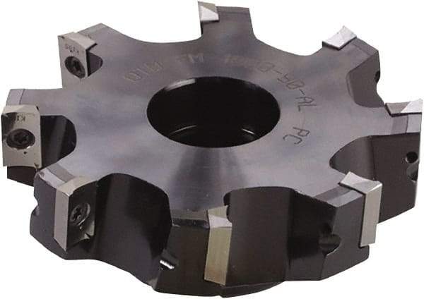 Kyocera - 4 Inserts, 3" Cut Diam, 1" Arbor Diam, 0.6" Max Depth of Cut, Indexable Square-Shoulder Face Mill - 90° Lead Angle, 1-25/32" High, XPMT 15T3 Insert Compatibility - Eagle Tool & Supply