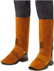 Steiner - Men's 9 General Purpose Spats - 12" High, Plain Toe, Leather Upper, Brown - Eagle Tool & Supply
