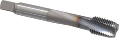 OSG - 1/2-20 UNF 3 Flute 3B Modified Bottoming Spiral Flute Tap - Powdered Metal, TiCN Finish, 3-3/8" OAL, Right Hand Flute, Right Hand Thread, H3, Series EXOTAP VC-10TI - Eagle Tool & Supply
