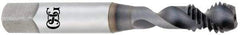 OSG - M12x1.75 Metric Coarse 2 Flute 6H Modified Bottoming Spiral Flute Tap - Vanadium High Speed Steel, TiCN Finish, 3-3/8" OAL, Right Hand Flute, Right Hand Thread, D6, Series 13158 - Eagle Tool & Supply