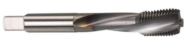 OSG - M2.5x0.45 Metric Coarse 3 Flute 6H Modified Bottoming Spiral Flute Tap - Powdered Metal, Oxide Finish, 1-13/16" OAL, Right Hand Flute, Right Hand Thread, D3, Series 345TI - Eagle Tool & Supply
