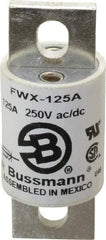 Cooper Bussmann - 250 VAC/VDC, 125 Amp, Fast-Acting Semiconductor/High Speed Fuse - Stud Mount Mount, 3-1/8" OAL, 200 (RMS), 50 at DC kA Rating, 1-7/32" Diam - Eagle Tool & Supply