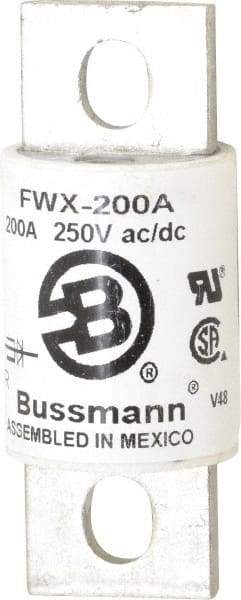 Cooper Bussmann - 250 VAC/VDC, 200 Amp, Fast-Acting Semiconductor/High Speed Fuse - Stud Mount Mount, 3-1/8" OAL, 200 (RMS), 50 at DC kA Rating, 1-7/32" Diam - Eagle Tool & Supply