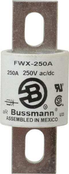 Cooper Bussmann - 250 VAC/VDC, 250 Amp, Fast-Acting Semiconductor/High Speed Fuse - Stud Mount Mount, 3-27/32" OAL, 200 (RMS), 50 at DC kA Rating, 1-1/2" Diam - Eagle Tool & Supply