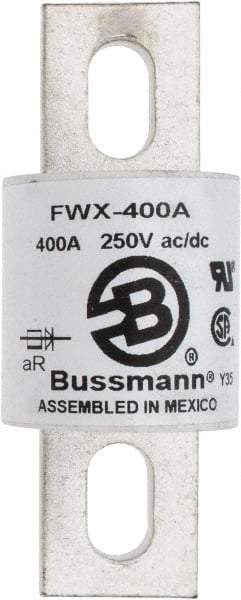 Cooper Bussmann - 250 VAC/VDC, 400 Amp, Fast-Acting Semiconductor/High Speed Fuse - Stud Mount Mount, 3-27/32" OAL, 200 (RMS), 50 at DC kA Rating, 1-1/2" Diam - Eagle Tool & Supply