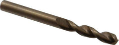 Cleveland - #2 135° Parabolic Flute Cobalt Screw Machine Drill Bit - Oxide/Gold Finish, Right Hand Cut, 1-5/16" Flute Length, 2-7/16" OAL, Split Point, Straight Shank - Eagle Tool & Supply