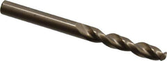 Cleveland - #6 135° Parabolic Flute Cobalt Screw Machine Drill Bit - Oxide/Gold Finish, Right Hand Cut, 1-1/4" Flute Length, 2-3/8" OAL, Split Point, Straight Shank - Eagle Tool & Supply