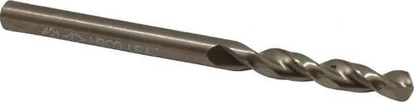 Cleveland - #21 135° Parabolic Flute Cobalt Screw Machine Drill Bit - Oxide/Gold Finish, Right Hand Cut, 1-1/16" Flute Length, 2-1/8" OAL, Split Point, Straight Shank - Eagle Tool & Supply