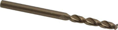 Cleveland - #30 135° Parabolic Flute Cobalt Screw Machine Drill Bit - Oxide/Gold Finish, Right Hand Cut, 15/16" Flute Length, 1-15/16" OAL, Split Point, Straight Shank - Eagle Tool & Supply