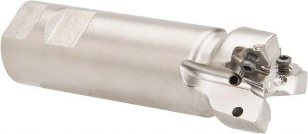 Seco - 1-1/2" Cut Diam, 0.295" Max Depth of Cut, 1-1/4" Shank Diam, 4-1/2" OAL, Indexable Square Shoulder End Mill - XNEX 0806.. Inserts, Weldon Shank, 90° Lead Angle, Through Coolant - Eagle Tool & Supply