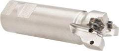 Seco - 1-1/2" Cut Diam, 0.295" Max Depth of Cut, 1-1/4" Shank Diam, 4-1/2" OAL, Indexable Square Shoulder End Mill - XNEX 0806.. Inserts, Weldon Shank, 90° Lead Angle, Through Coolant - Eagle Tool & Supply