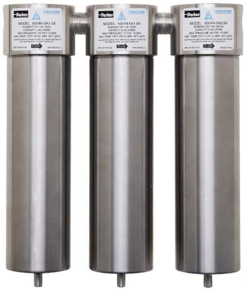 Parker - 3/4" Port, 10" High x 13" Wide, FRL Filter with Stainless Steel Bowl & Automatic Drain - 175 Max psi, 120°F Max - Eagle Tool & Supply