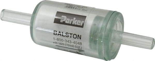 Parker - 1/4" Outlet, 125 Max psi, Inline Filters, Regulators & Lubricators - 6.6 CFM, Disposable Gas or Liquid Filter, 3-1/4" Long - Eagle Tool & Supply