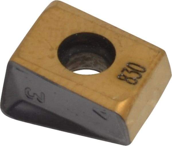 Iscar - T490 LNHT080408 Grade IC830 Carbide Milling Insert - TiAlN/TiN Finish, 0.167" Thick, 0.8mm Corner Radius - Eagle Tool & Supply