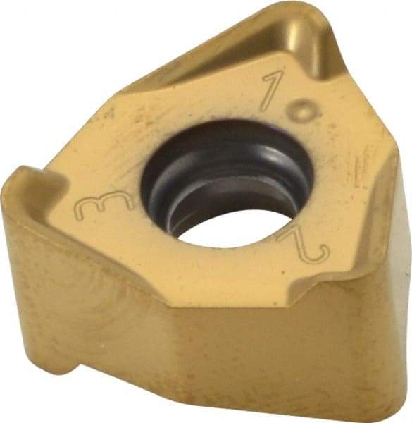 Seco - XNEX080616 M13 Grade F40M Carbide Milling Insert - TiAlN/TiN Finish, 1/4" Thick, 0.491" Inscribed Circle, 1/16" Corner Radius - Eagle Tool & Supply