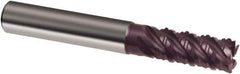 Guhring - 3/8", 7/8" LOC, 3/8" Shank Diam, 2-1/2" OAL, 5 Flute, Solid Carbide Square End Mill - Single End, FIREX Finish, Spiral Flute, 45° Helix, Right Hand Cut, Right Hand Flute, Series 3098 - Eagle Tool & Supply