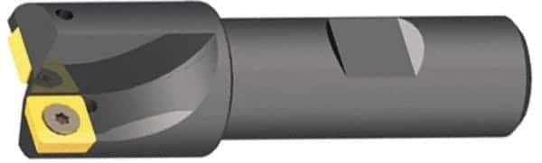 Kennametal - 1-3/8" Cut Diam, 0.47" Max Depth of Cut, 1-1/4" Shank Diam, 4.03" OAL, Indexable Square Shoulder End Mill - SPEB 422 Inserts, Cylindrical Shank, 0° Lead Angle - Eagle Tool & Supply