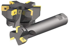 Kennametal - 5 Inserts, 2-1/2" Cut Diam, 3/4" Arbor Diam, 0.58" Max Depth of Cut, Indexable Square-Shoulder Face Mill - 0/90° Lead Angle, 1.57" High, XPCW 2533L & XPMT 2533L Insert Compatibility, Series KDNR\xB6KSSZR - Eagle Tool & Supply