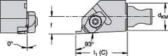 Kennametal - Insert Style NG 2R, 19.99mm Head Length, Right Hand Cut, Internal Modular Threading Cutting Unit Head - System Size KM16, 0.394" Center to Cutting Edge, Series Top Notch - Eagle Tool & Supply