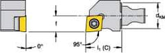 Kennametal - Left Hand Cut, Size KM16, CCMT 09T308 Insert Compatiblity, External Modular Turning & Profiling Cutting Unit Head - 10mm Ctr to Cutting Edge, 20mm Head Length, Through Coolant, Series Micro Screw-On - Eagle Tool & Supply