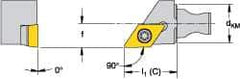 Kennametal - Left Hand Cut, Size KM16, DCMT 11T308 Insert Compatiblity, External Modular Turning & Profiling Cutting Unit Head - 10mm Ctr to Cutting Edge, 20mm Head Length, Through Coolant, Series Micro Screw-On - Eagle Tool & Supply
