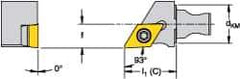Kennametal - Left Hand Cut, Size KM16, DC.. Insert Compatiblity, External Modular Turning & Profiling Cutting Unit Head - 10mm Ctr to Cutting Edge, 20mm Head Length, Through Coolant, Series Micro Screw-On - Eagle Tool & Supply