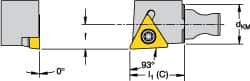 Kennametal - Right Hand Cut, Size KM16, TCMT 110204 Insert Compatiblity, External Modular Turning & Profiling Cutting Unit Head - 10mm Ctr to Cutting Edge, 20mm Head Length, Through Coolant, Series Micro Screw-On - Eagle Tool & Supply
