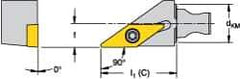 Kennametal - Left Hand Cut, Size KM16, VBMT 160408 Insert Compatiblity, External Modular Turning & Profiling Cutting Unit Head - 10mm Ctr to Cutting Edge, 30mm Head Length, Through Coolant, Series Micro Screw-On - Eagle Tool & Supply