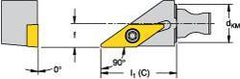 Kennametal - Right Hand Cut, Size KM12, VB.. 1103 Insert Compatiblity, External Modular Turning & Profiling Cutting Unit Head - 8mm Ctr to Cutting Edge, 20mm Head Length, Through Coolant, Series Micro Screw-On - Eagle Tool & Supply