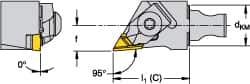 Kennametal - Right Hand Cut, Size KM16, NKL Insert Compatiblity, Modular Turning & Profiling Cutting Unit Head - 10mm Ctr to Cutting Edge, 30mm Head Length, Through Coolant, Series Micro Top Notch - Eagle Tool & Supply