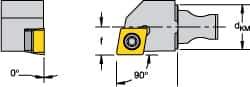 Kennametal - Right Hand Cut, Size KM16, CCMT 09T308 Insert Compatiblity, External Modular Turning & Profiling Cutting Unit Head - 10mm Ctr to Cutting Edge, 20mm Head Length, Through Coolant, Series Micro Screw-On - Eagle Tool & Supply