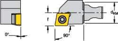 Kennametal - Right Hand Cut, Size KM16, CCMT 09T308 Insert Compatiblity, External Modular Turning & Profiling Cutting Unit Head - 10mm Ctr to Cutting Edge, 20mm Head Length, Through Coolant, Series Micro Screw-On - Eagle Tool & Supply
