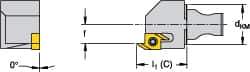 Kennametal - Right Hand Cut, Size KM16, SSP Insert Compatiblity, Modular Turning & Profiling Cutting Unit Head - 7.35mm Ctr to Cutting Edge, 20mm Head Length, Through Coolant, Series Micro Backturning - Eagle Tool & Supply