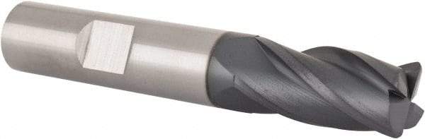 SGS - 1/2", 4 Flute, Single End, Solid Carbide, 0.045" Corner Radius End Mill - 3" OAL, 30° Helix, Right Hand Flute, 1" LOC, Right Hand Cut - Eagle Tool & Supply